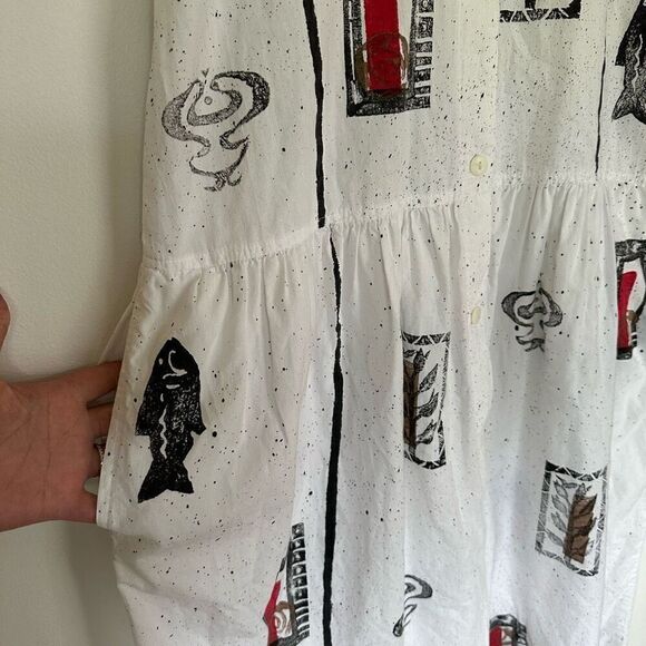 Play Alegre Art to Wear Vintage Hand Painted 1980s San Diego California Drop Wai - Picture 6 of 12